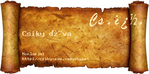 Csiky Éva névjegykártya
